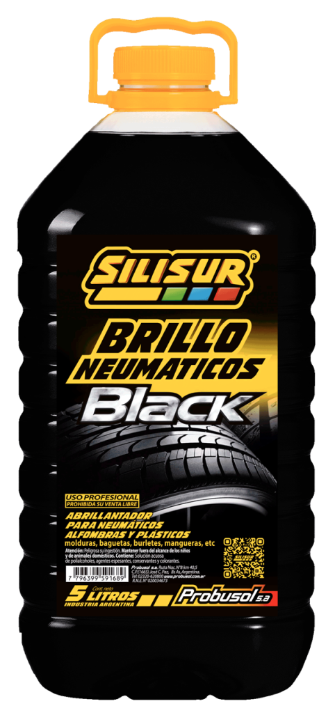 SILISUR Gomas Revividor Siliconado Brillo Black (NEGRO)….2 un x 5 litros