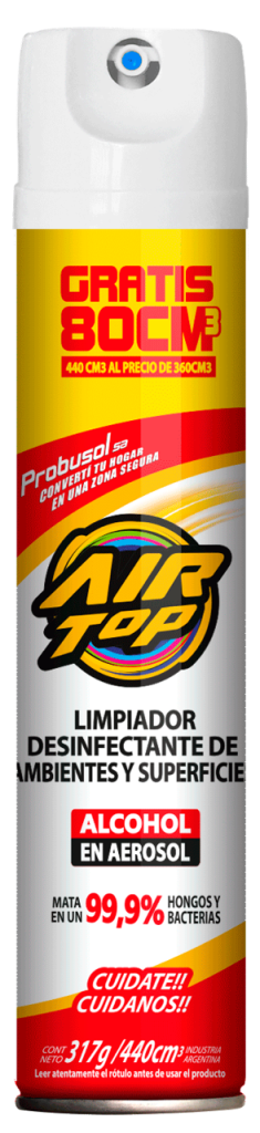 AIR TOP Alcohol en Aerosol 80 CC GRATIS !….12 un x 440 cc