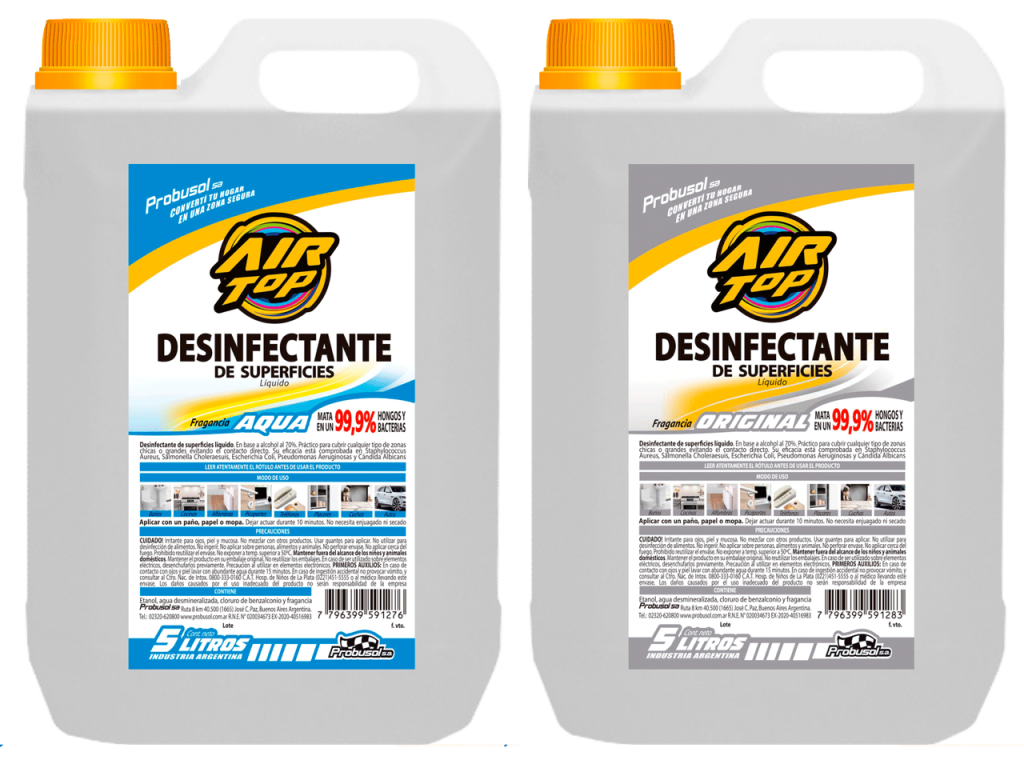 AIR TOP Desinfectante Liquido Aqua….2 un x 5 litros