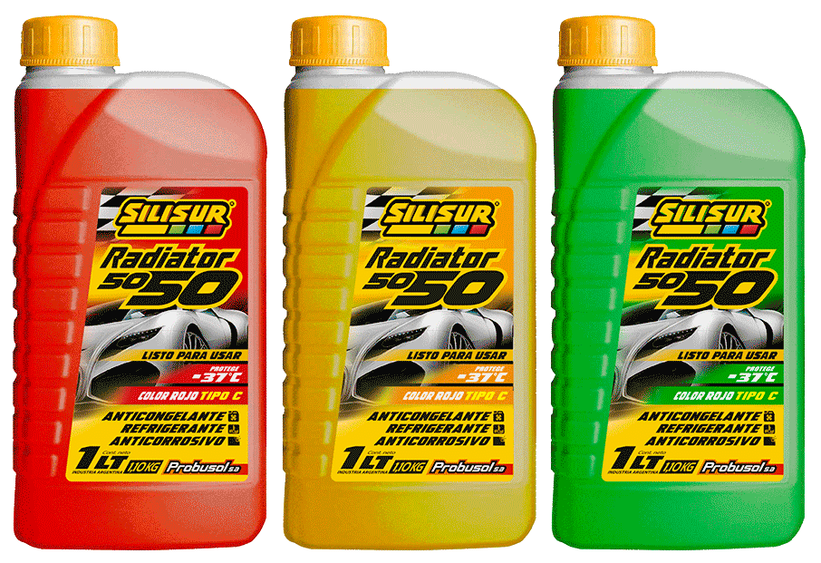 SILISUR Radiator 50/50 AMARILLO….6 un x 1Litros