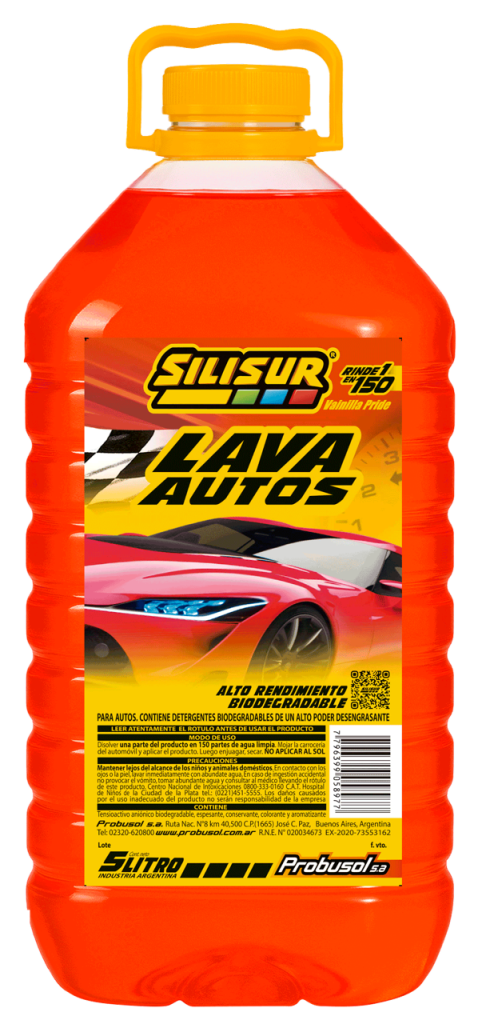 SILISUR Shampoo Lava Autos (Rojo)….2 un x 5 litros